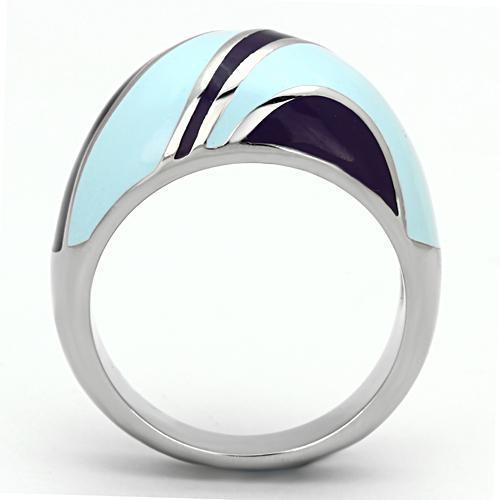 MATK835 - High polished (no plating) Stainless Steel Ring with Epoxy  in Multi Color