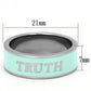 MATK836 - High polished (no plating) Stainless Steel Ring with Epoxy  in Turquoise