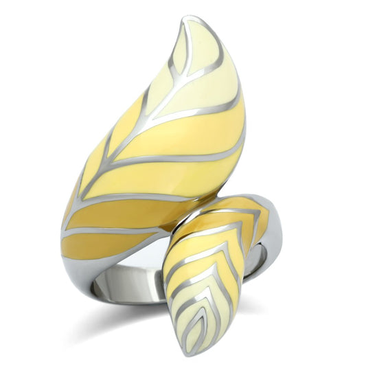 MATK837 - High polished (no plating) Stainless Steel Ring with Epoxy  in Multi Color