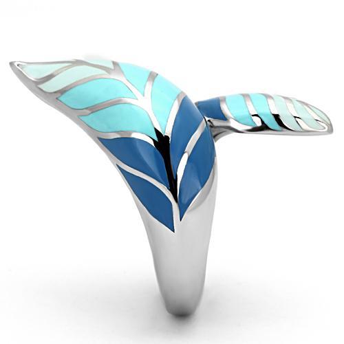 MATK838 - High polished (no plating) Stainless Steel Ring with Epoxy  in Multi Color