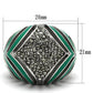 MATK839 - High polished (no plating) Stainless Steel Ring with Top Grade Crystal  in Black Diamond