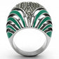 MATK839 - High polished (no plating) Stainless Steel Ring with Top Grade Crystal  in Black Diamond