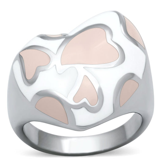 MATK843 - High polished (no plating) Stainless Steel Ring with Epoxy  in Multi Color