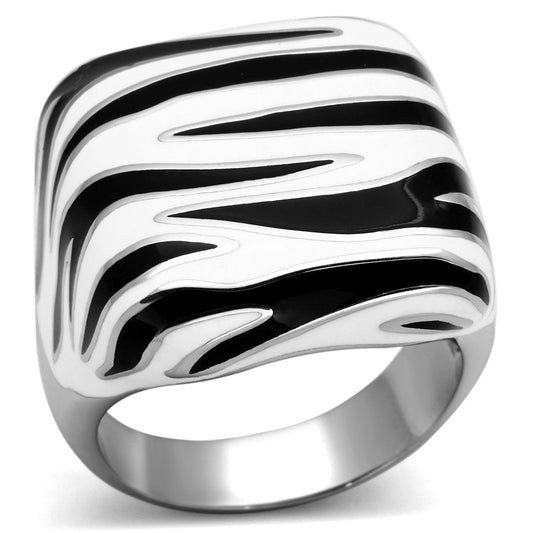 MATK848 - High polished (no plating) Stainless Steel Ring with Epoxy  in Multi Color