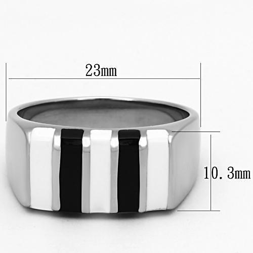 MATK849 - High polished (no plating) Stainless Steel Ring with Epoxy  in Multi Color