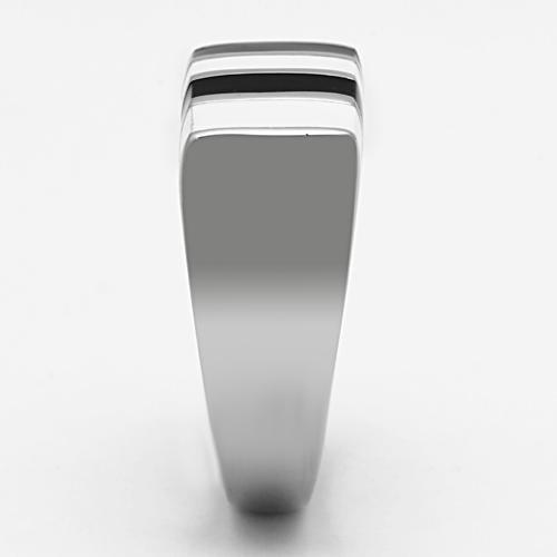 MATK849 - High polished (no plating) Stainless Steel Ring with Epoxy  in Multi Color
