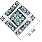 MATK850 - High polished (no plating) Stainless Steel Earrings with Top Grade Crystal  in Sea Blue