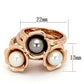 MATK852 - IP Rose Gold(Ion Plating) Stainless Steel Ring with Synthetic Glass Bead in Multi Color