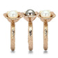 MATK852 - IP Rose Gold(Ion Plating) Stainless Steel Ring with Synthetic Glass Bead in Multi Color