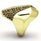 MATK854 - IP Gold(Ion Plating) Stainless Steel Ring with Top Grade Crystal  in Smoked Quartz