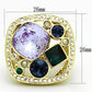 MATK855 - IP Gold(Ion Plating) Stainless Steel Ring with Top Grade Crystal  in Multi Color