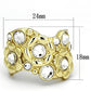 MATK856 - IP Gold(Ion Plating) Stainless Steel Ring with Top Grade Crystal  in Clear