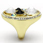 MATK857 - IP Gold(Ion Plating) Stainless Steel Ring with Top Grade Crystal  in Multi Color