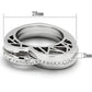 MATK864 - High polished (no plating) Stainless Steel Ring with Top Grade Crystal  in Clear