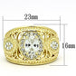 MATK868 - IP Gold(Ion Plating) Stainless Steel Ring with AAA Grade CZ  in Clear