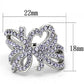 MATK869 - High polished (no plating) Stainless Steel Ring with Top Grade Crystal  in Light Sapphire