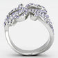MATK869 - High polished (no plating) Stainless Steel Ring with Top Grade Crystal  in Light Sapphire