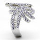 MATK869 - High polished (no plating) Stainless Steel Ring with Top Grade Crystal  in Light Sapphire