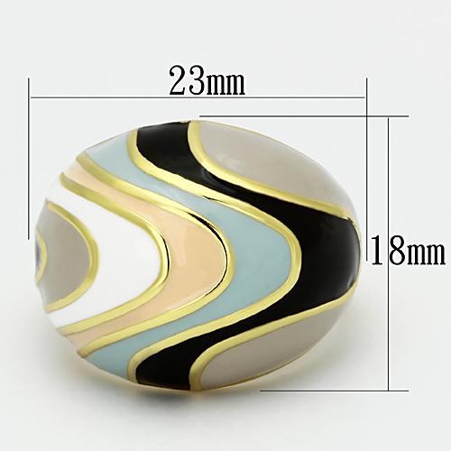 MATK870 - IP Gold(Ion Plating) Stainless Steel Ring with Epoxy  in Multi Color