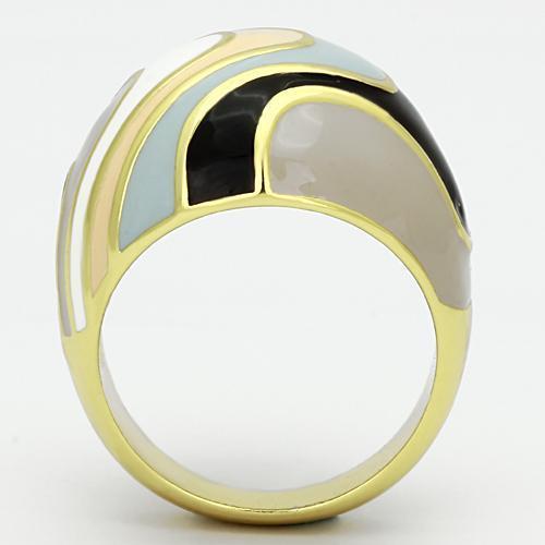 MATK870 - IP Gold(Ion Plating) Stainless Steel Ring with Epoxy  in Multi Color