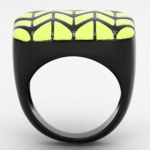 MATK872 - IP Black(Ion Plating) Stainless Steel Ring with Epoxy  in Topaz