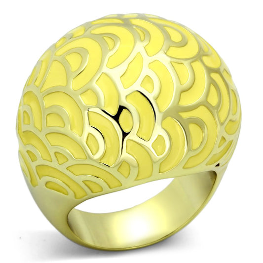 MATK873 - IP Gold(Ion Plating) Stainless Steel Ring with Epoxy  in Topaz