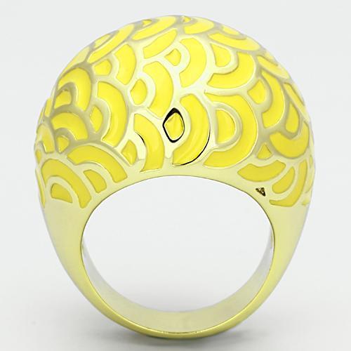 MATK873 - IP Gold(Ion Plating) Stainless Steel Ring with Epoxy  in Topaz