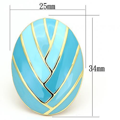 MATK874 - IP Gold(Ion Plating) Stainless Steel Ring with Epoxy  in Multi Color