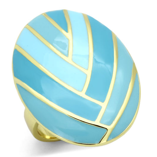 MATK874 - IP Gold(Ion Plating) Stainless Steel Ring with Epoxy  in Multi Color