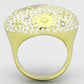 MATK875 - IP Gold(Ion Plating) Stainless Steel Ring with Top Grade Crystal  in Clear