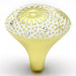 MATK875 - IP Gold(Ion Plating) Stainless Steel Ring with Top Grade Crystal  in Clear