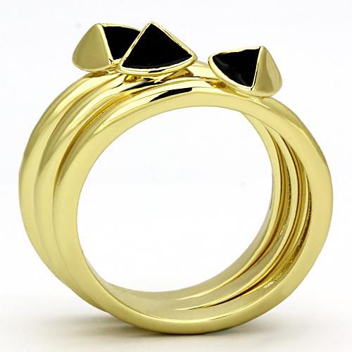 MATK876 - IP Gold(Ion Plating) Stainless Steel Ring with Epoxy  in Jet