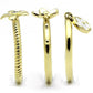 MATK878 - IP Gold(Ion Plating) Stainless Steel Ring with Top Grade Crystal  in Clear