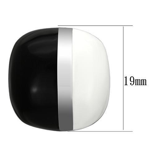 MATK898 - High polished (no plating) Stainless Steel Earrings with Epoxy  in Multi Color