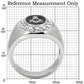 MATK8X023 - High polished (no plating) Stainless Steel Ring with Top Grade Crystal  in Clear