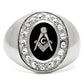 MATK8X023 - High polished (no plating) Stainless Steel Ring with Top Grade Crystal  in Clear