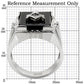 MATK8X027 - High polished (no plating) Stainless Steel Ring with Semi-Precious Agate in Jet