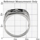 MATK8X031 - High polished (no plating) Stainless Steel Ring with AAA Grade CZ  in Clear