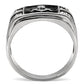 MATK8X031 - High polished (no plating) Stainless Steel Ring with AAA Grade CZ  in Clear