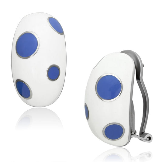 MATK900 - High polished (no plating) Stainless Steel Earrings with Epoxy  in Multi Color