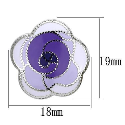 MATK903 - High polished (no plating) Stainless Steel Earrings with Epoxy  in Multi Color