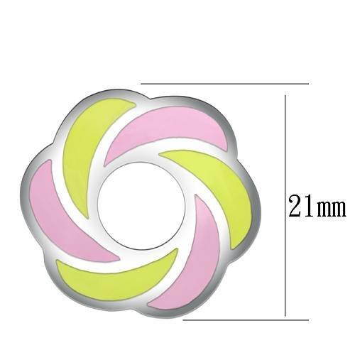 MATK904 - High polished (no plating) Stainless Steel Earrings with Epoxy  in Multi Color