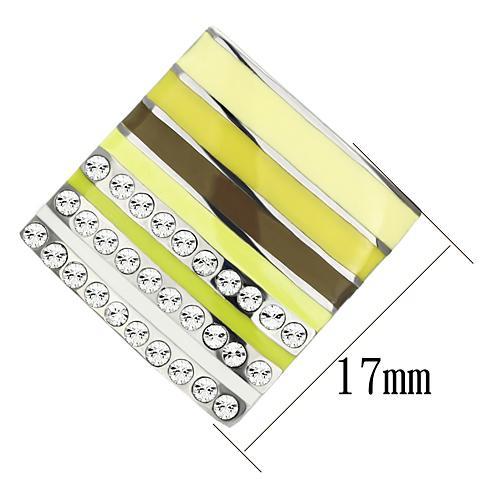 MATK909 - High polished (no plating) Stainless Steel Earrings with Top Grade Crystal  in Clear