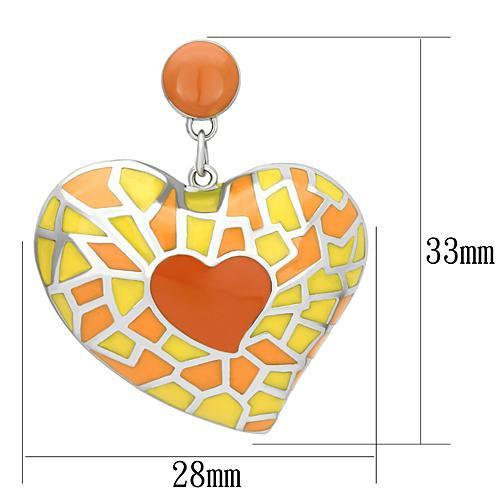 MATK911 - High polished (no plating) Stainless Steel Earrings with Epoxy  in Multi Color