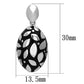 MATK912 - High polished (no plating) Stainless Steel Earrings with Epoxy  in Jet