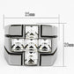 MATK919 - High polished (no plating) Stainless Steel Ring with Top Grade Crystal  in Clear
