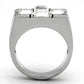 MATK919 - High polished (no plating) Stainless Steel Ring with Top Grade Crystal  in Clear