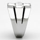 MATK919 - High polished (no plating) Stainless Steel Ring with Top Grade Crystal  in Clear
