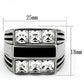 MATK920 - High polished (no plating) Stainless Steel Ring with Top Grade Crystal  in Clear