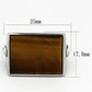 MATK925 - High polished (no plating) Stainless Steel Ring with Synthetic Tiger Eye in Topaz